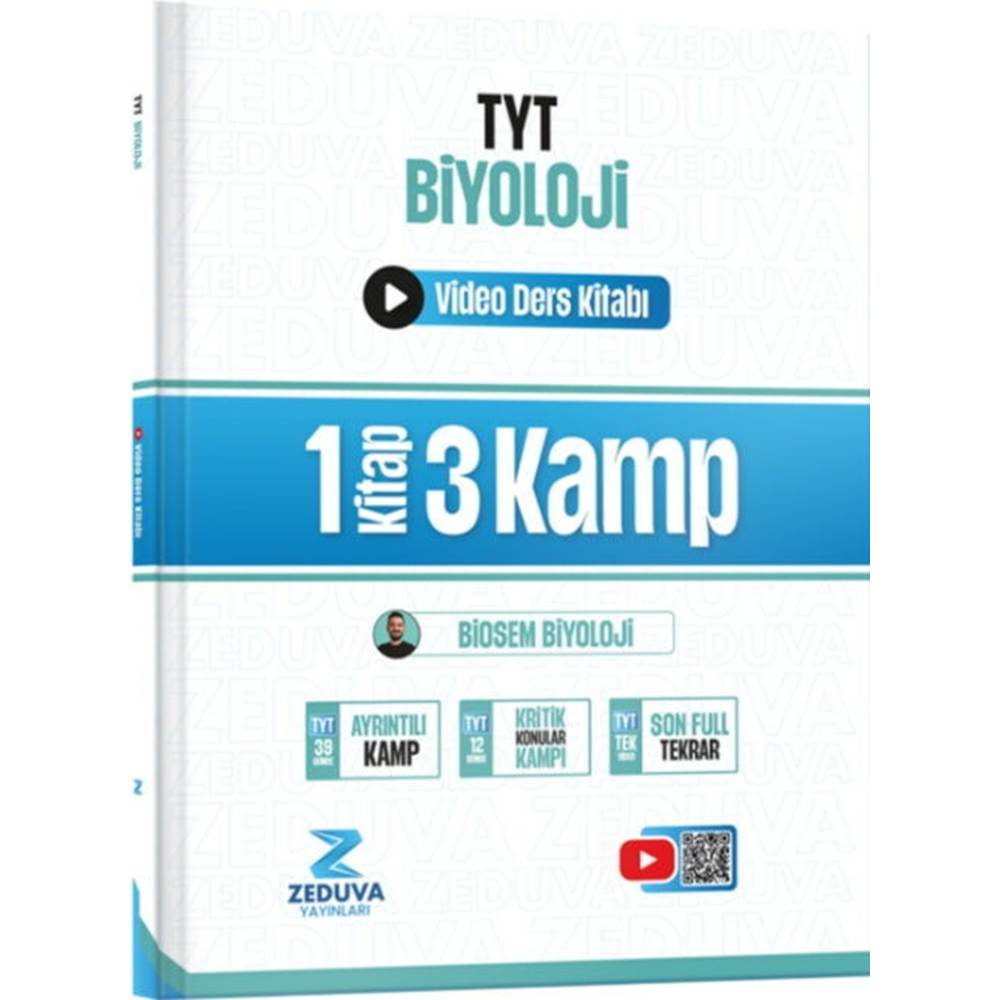 Zeduva Yayınları Biosem TYT Biyoloji 1 Kitap 3 Kamp Video Ders Kitabı