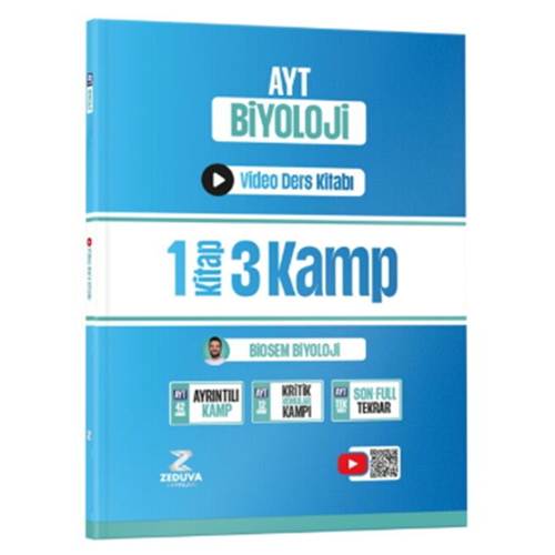 Zeduva Yayınları Biosem AYT Biyoloji 1 Kitap 3 Kamp Video Ders Kitabı