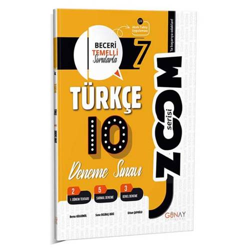 Günay Yayınları 7. Sınıf Türkçe Zoom 10 Deneme