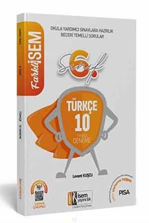 İsem Yayınları 6. Sınıf Türkçe Farklı İsem Tamamı Çözümlü 10 Fasikül Deneme