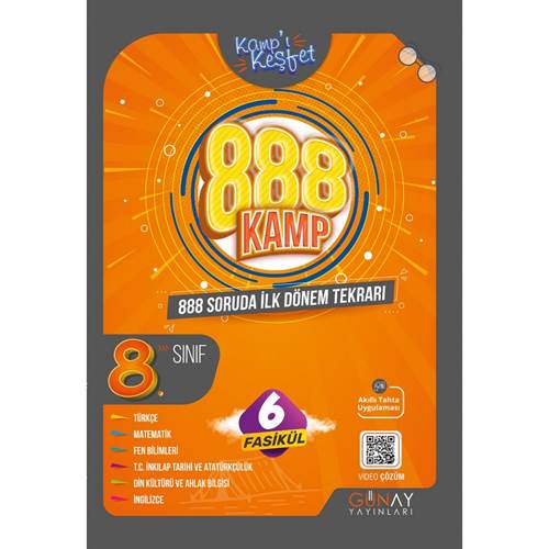 Günay Yayınları 8. Sınıf 888 Soruda İlk Dönem Kamp Kitabı