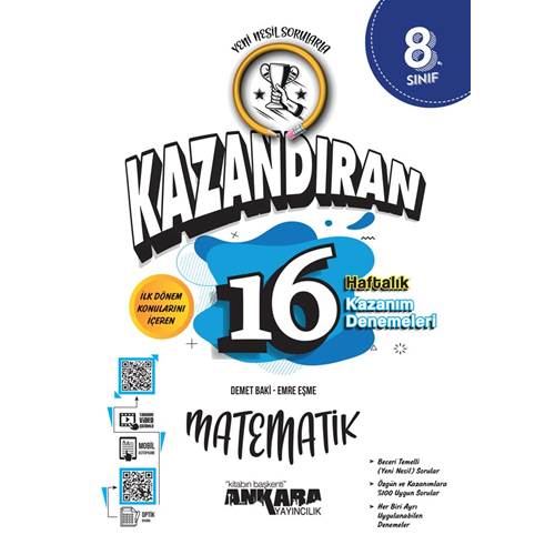 ANKARA 8.SINIF MATEMATİK 1. DÖNEM 16 HAFTA KAZANIM DEN.