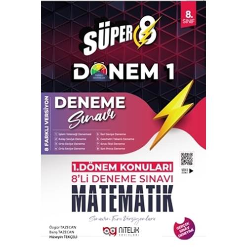 NİTELİK 8.SINIF 1.DÖNEM SÜPER MATEMATİK 8'Lİ DENEME SINAVI