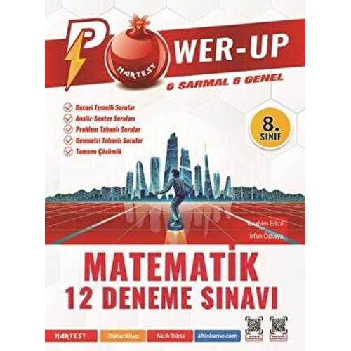 Nartest Yayınevi 8. Sınıf Power-Up Matematik 12 Deneme Sınavı