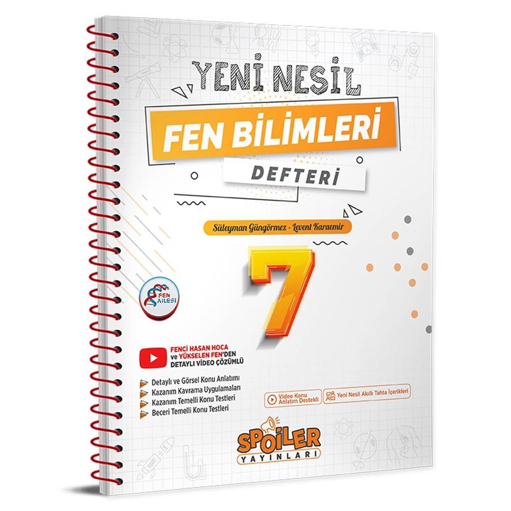 SPOİLER 7. Sınıf Yeni Nesil Fen Bilimleri Defteri