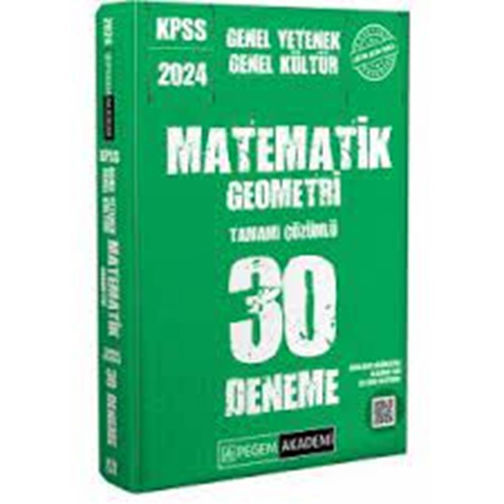 Pegem Yayınları 2024 KPSS Genel Kültür Genel Yetenek Matematik Geometri 30 Deneme