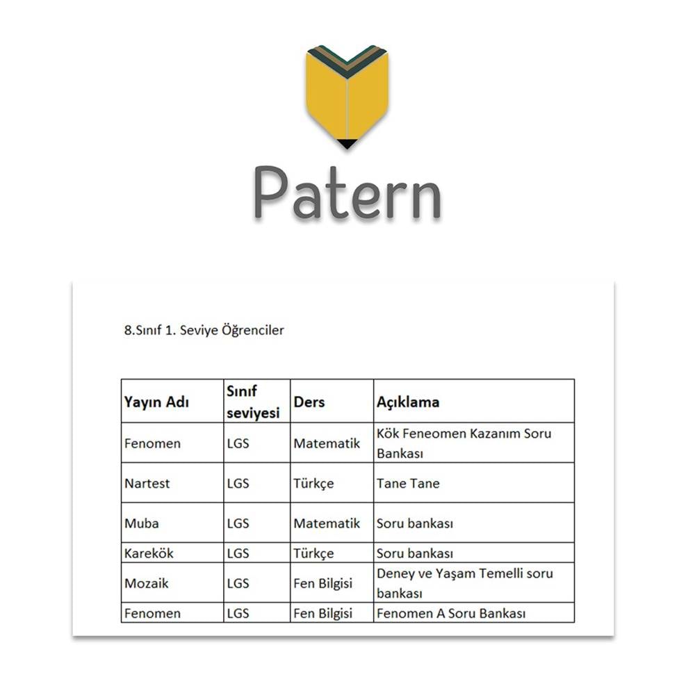 PATERN 8.SINIF 1.SEVİYE SET