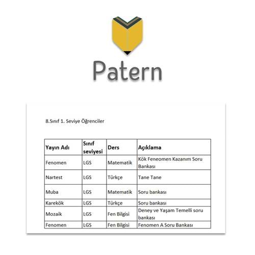 PATERN 8.SINIF 1.SEVİYE SET