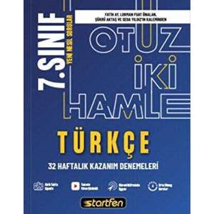 Startfen Yayınları 7. Sınıf - Türkçe 32 Hamle Kazanım Denemeleri