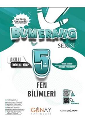 Günay Yayınları 5. Sınıf Bumerang Fen Bilimleri Akıllı Etkinlikli Kitap