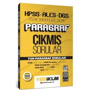 Yediiklim 2025 KPSS ALES DGS Tüm Adaylar İçin Paragraf Tamamı PDF Çözümlü Çıkmış Sorular