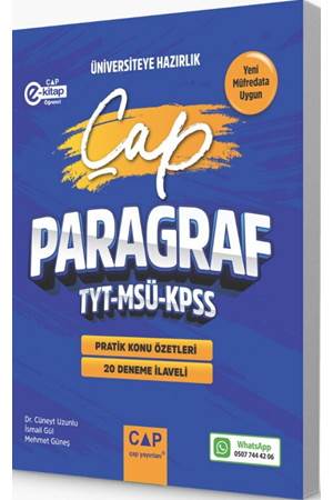 Çap Yayınları TYT MSÜ KPSS Paragraf Pratik Konu Özetleri 20 Deneme İlaveli