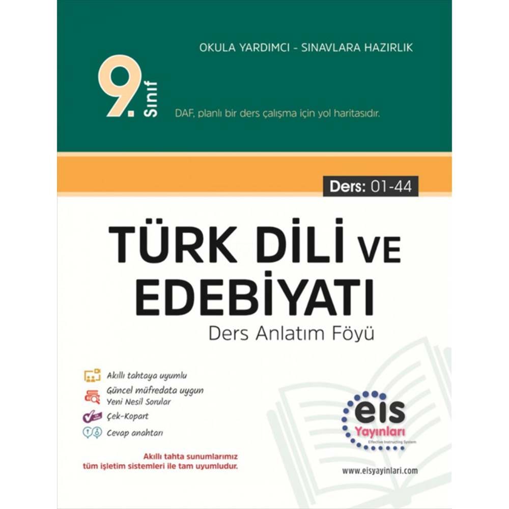 Eis Yayınları 9. Sınıf Türk Dili ve Edebiyatı DAF Ders Anlatım Föyü