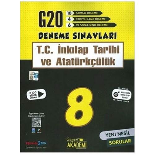 Üçgen Yayıncılık 8. Sınıf T.C. İnkılap Tarihi ve Atatürkçülük 20`li Deneme Sınavı