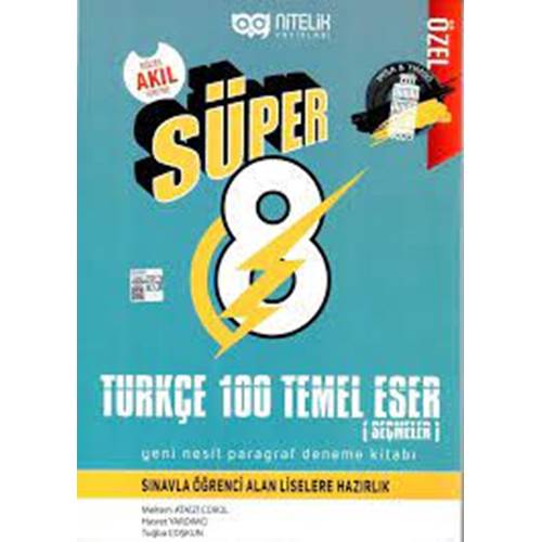 NİTELİK 8.SINIF SÜPER TÜRKÇE 100 TEMEL ESER PARAGRAF SORU YENİ NESİL