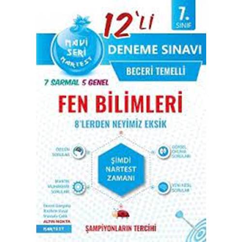 Nartest Yayınevi 7. Sınıf Fen Bilimleri Nar Tanesi 12`li Deneme Sınavı