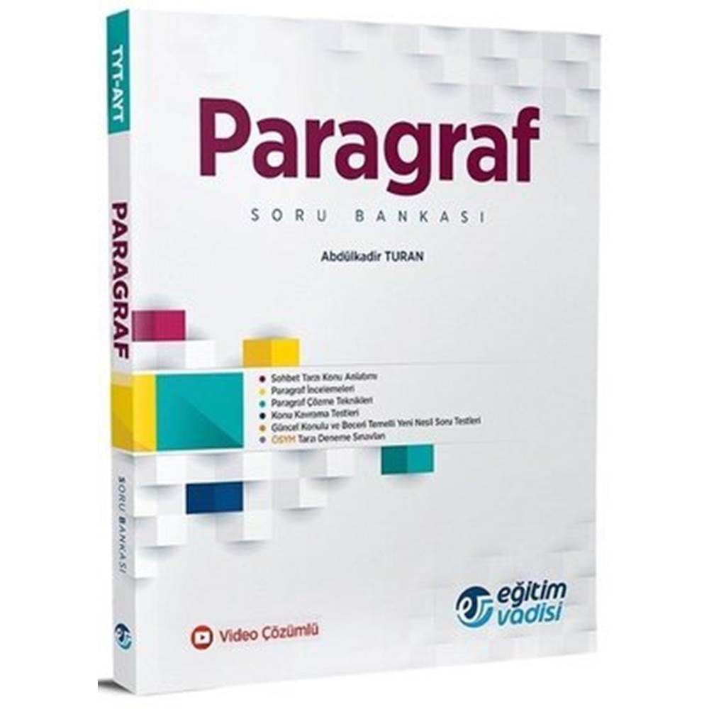 Eğitim Vadisi Yayınları TYT - AYT Paragraf Soru Bankası