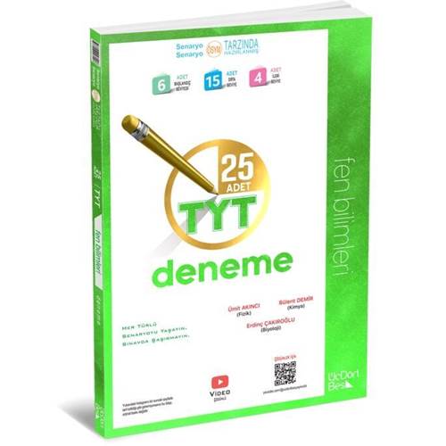 Üç Dört Beş Yayınları TYT Fen Bilimleri 25 Deneme Video Çözümlü