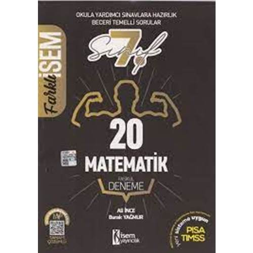 Farklı İsem 7. Sınıf Matematik Tamamı Çözümlü 20 Fasikül Deneme