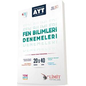 Limit Yayınları AYT Fen Bilimleri 20x40 Video Çözümlü Denemeleri