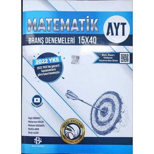 Bilgi Sarmal Yayınları AYT Matematik 15 x 40 Branş Denemeleri
