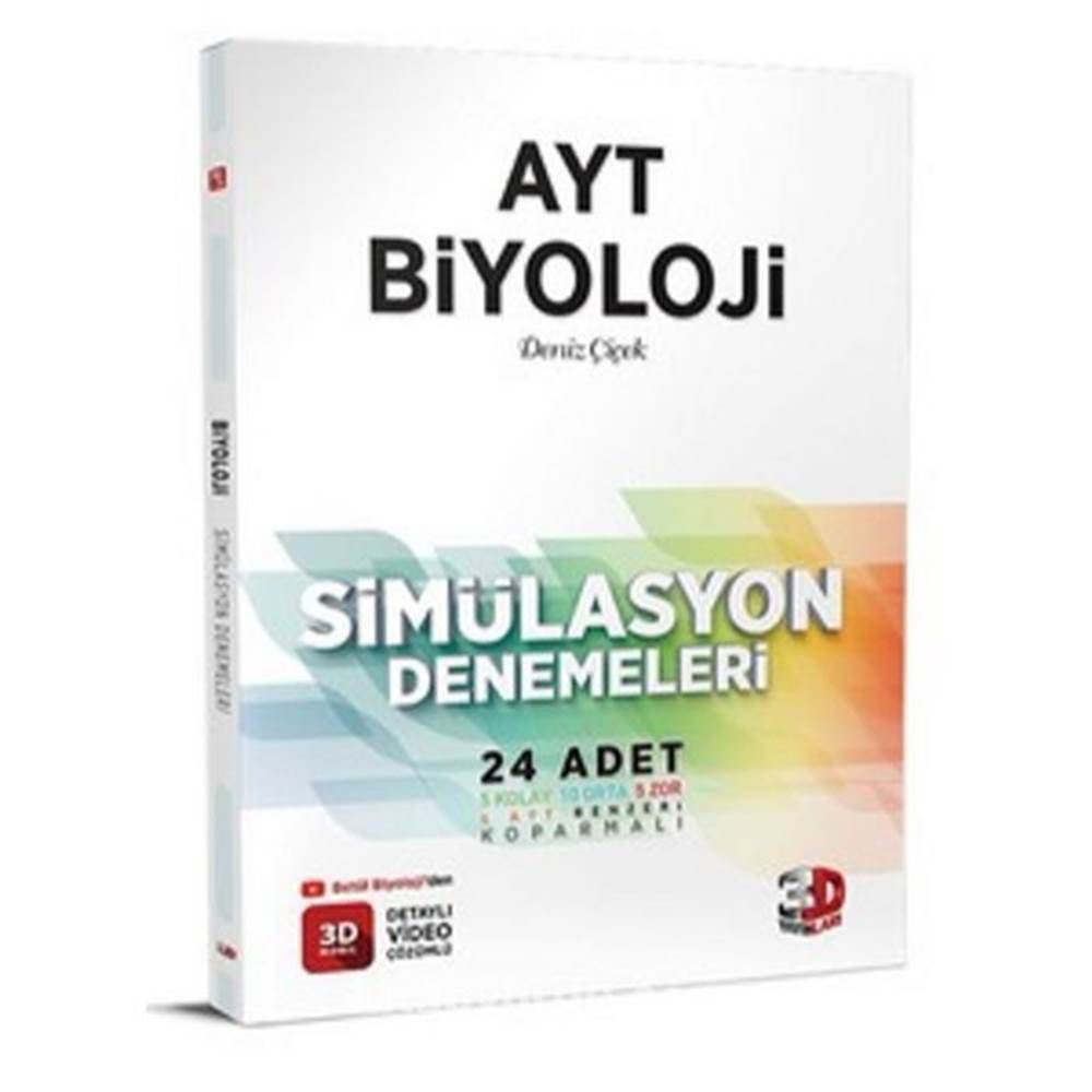 3D AYT 24 ADET SİMÜLASYON BİYOLOJİ DENEMELERİ