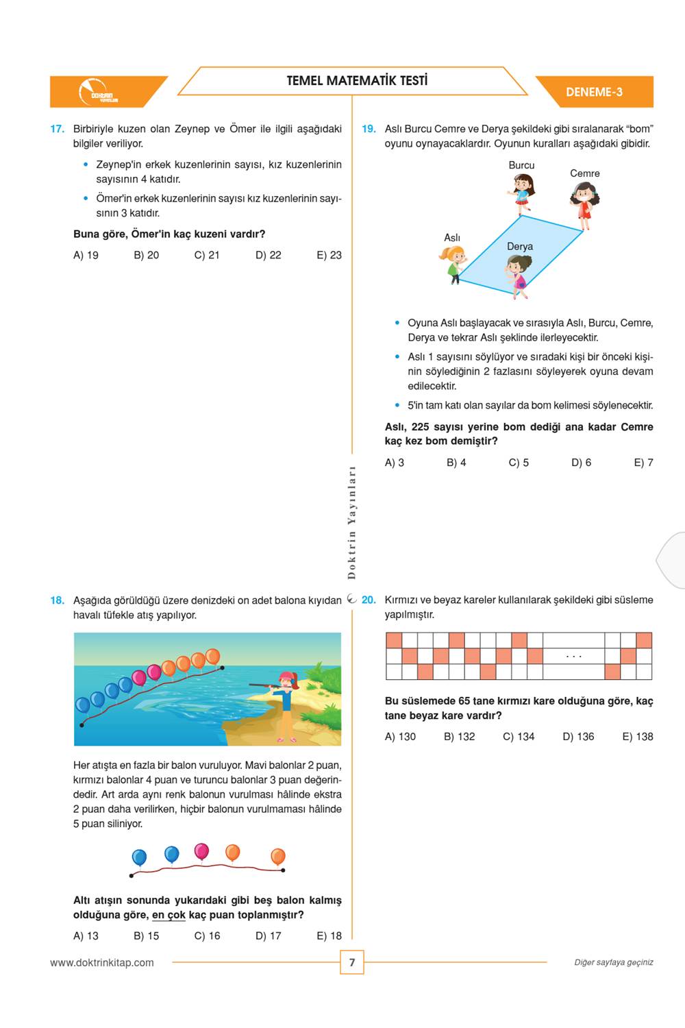 Doktrin Yayınları TYT Sıfırdan Sonsuza Matematik 10 lu Deneme (Video Çözümlü) / Çek Koparlı